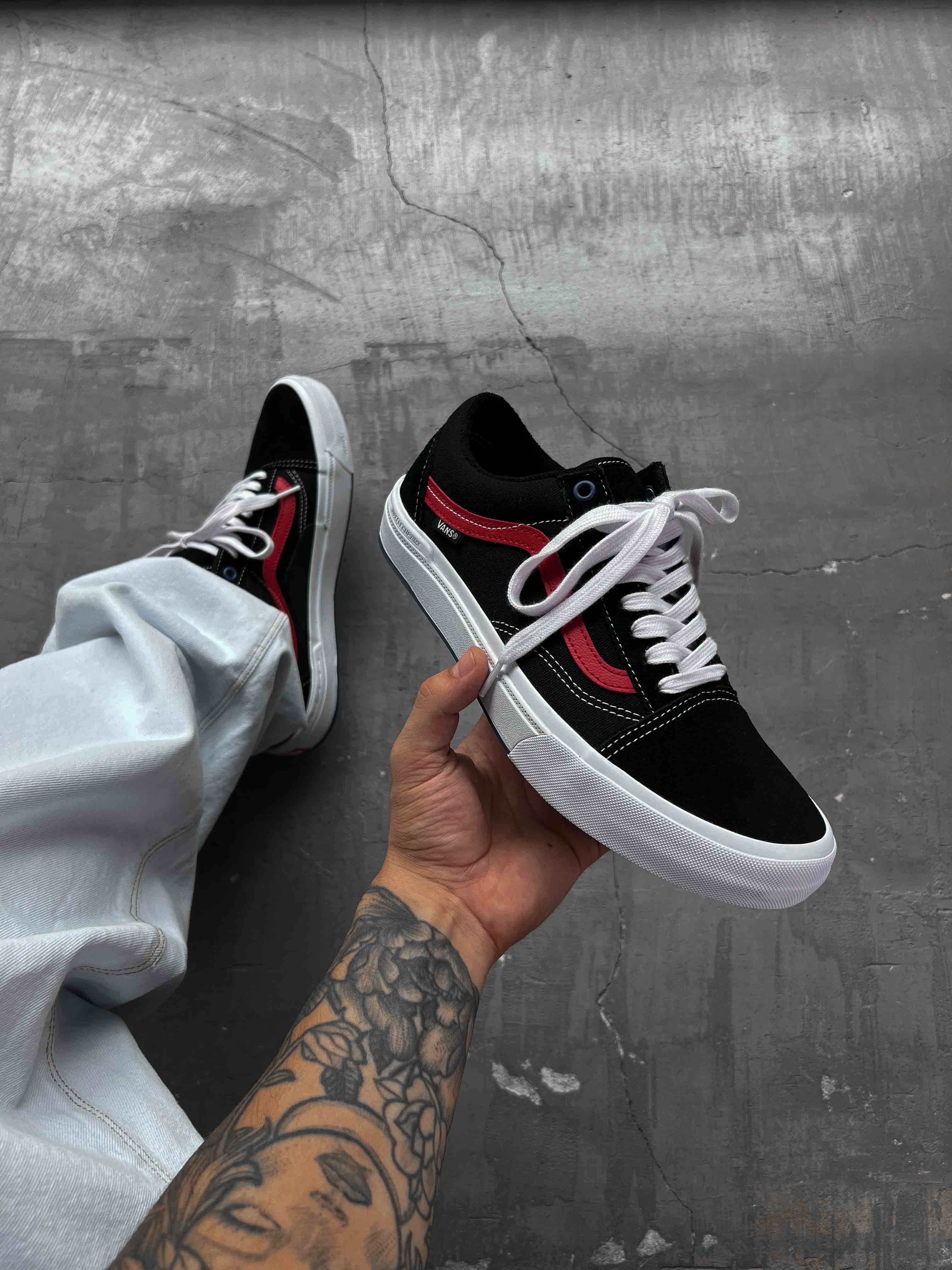 TÊNIS VANS BMX OLD SKOOL BLACK RED TEAHUPOO